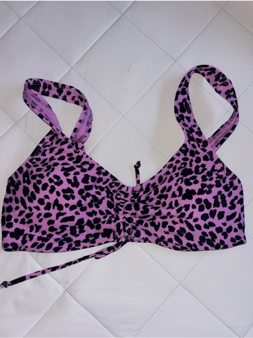 Purple Leopard Print Bikini Top - Women Intimates